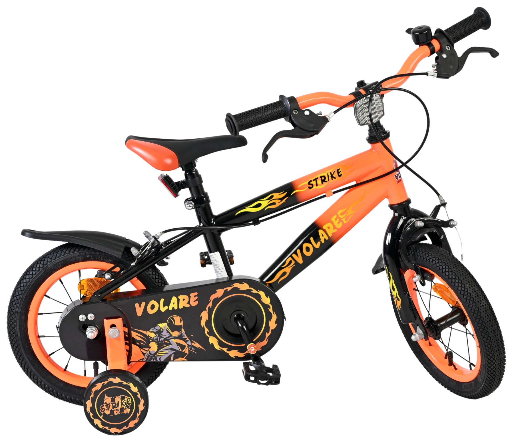 Volare_Strike_kinderfiets_12_inch_zwart_oranje_twee_handremmen-W1800